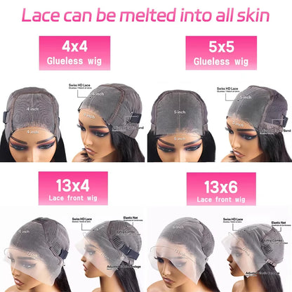 30 40 Inch Glueless Wigs Bone Straight 13x4 Lace Front Wig 13x6 HD Lace Frontal Wigs 5x5 Black Closure Brazilian 100% Human Hair