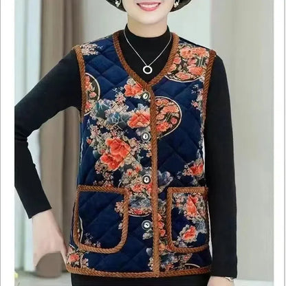 Fashionable Integrated Women's Vest Double Layer Flocking Vest Autumn/Winter Style Jacket Crew Neck Design For All Seasons