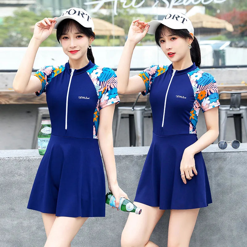 Conservative Swimsuits women's skirt-style Sportswear Slim And Simple Spring women's Racing Swimming Swimsuits