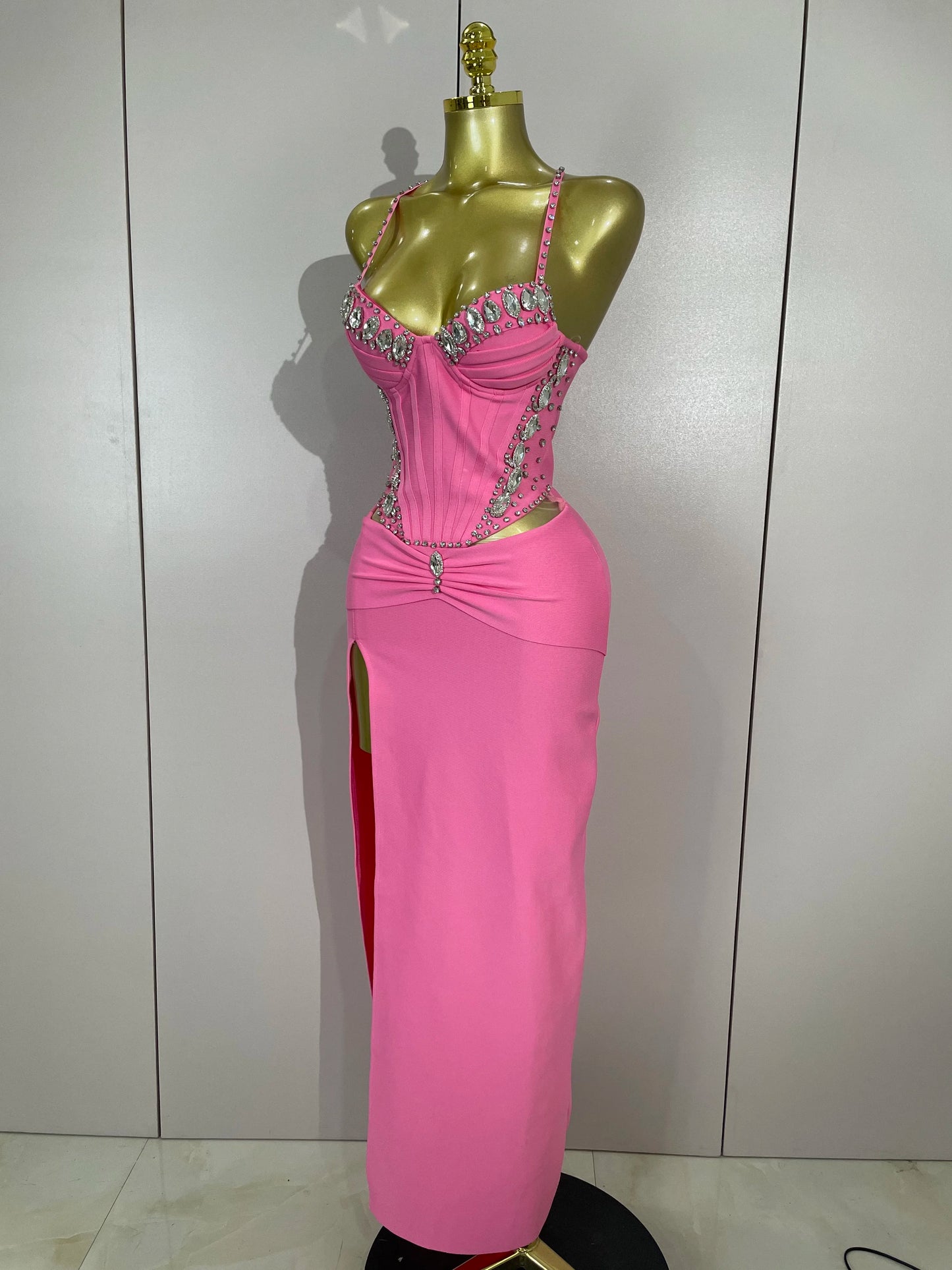 Elegant Sexy Backless Bodycon Sleeveless Pink Bandage Dress Women Prom Club Evening Party Luxury Birthday Wedding Guest Dresses