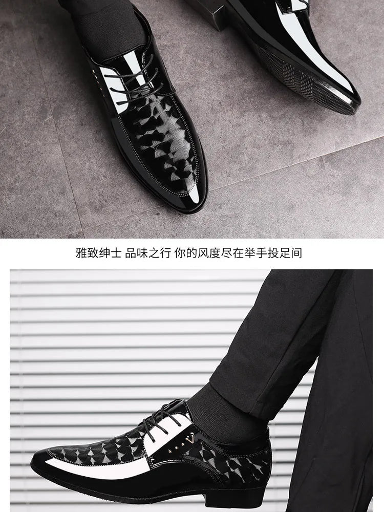 Oxfords Leather Men's Shoes Casual Dress Men Lace Up Breathable Formal Office for Man Big Size 38-48 Flats 2026