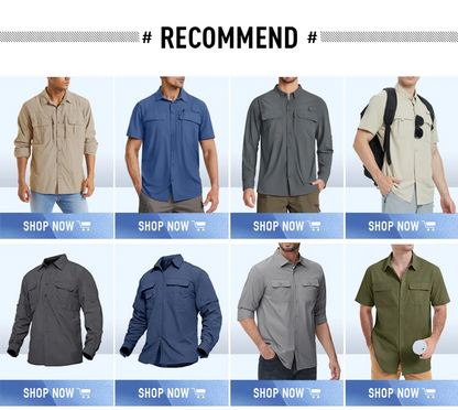 TACVASEN Men Outdoor T-shirts Work Polos Summer Quick Dry T-shirts Long Sleeve Lightweight Golf T-shirts Tee Tops