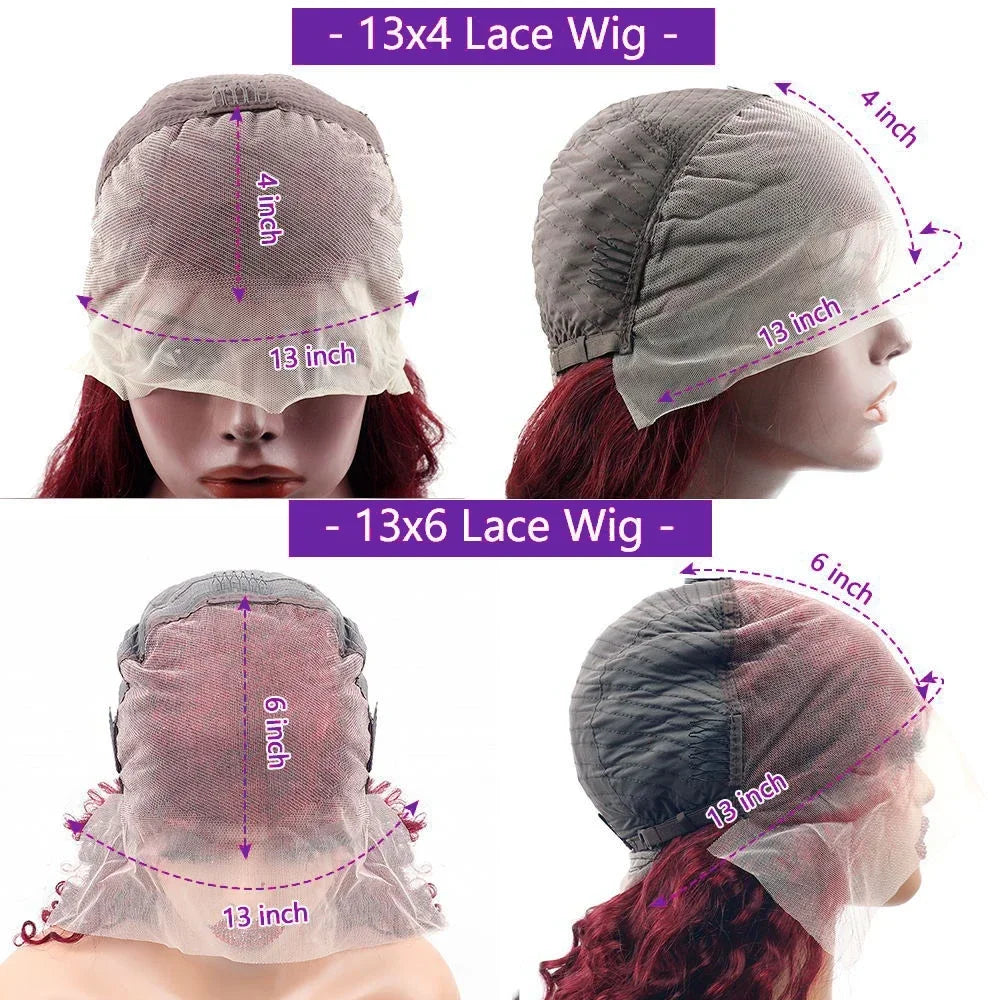 99J Burgundy Body Wave 13x4 13x6 HD Transparent Lace Wig Human Hair Wig 36 Inch wig No Tangle Colored Brazilian Hair Wigs