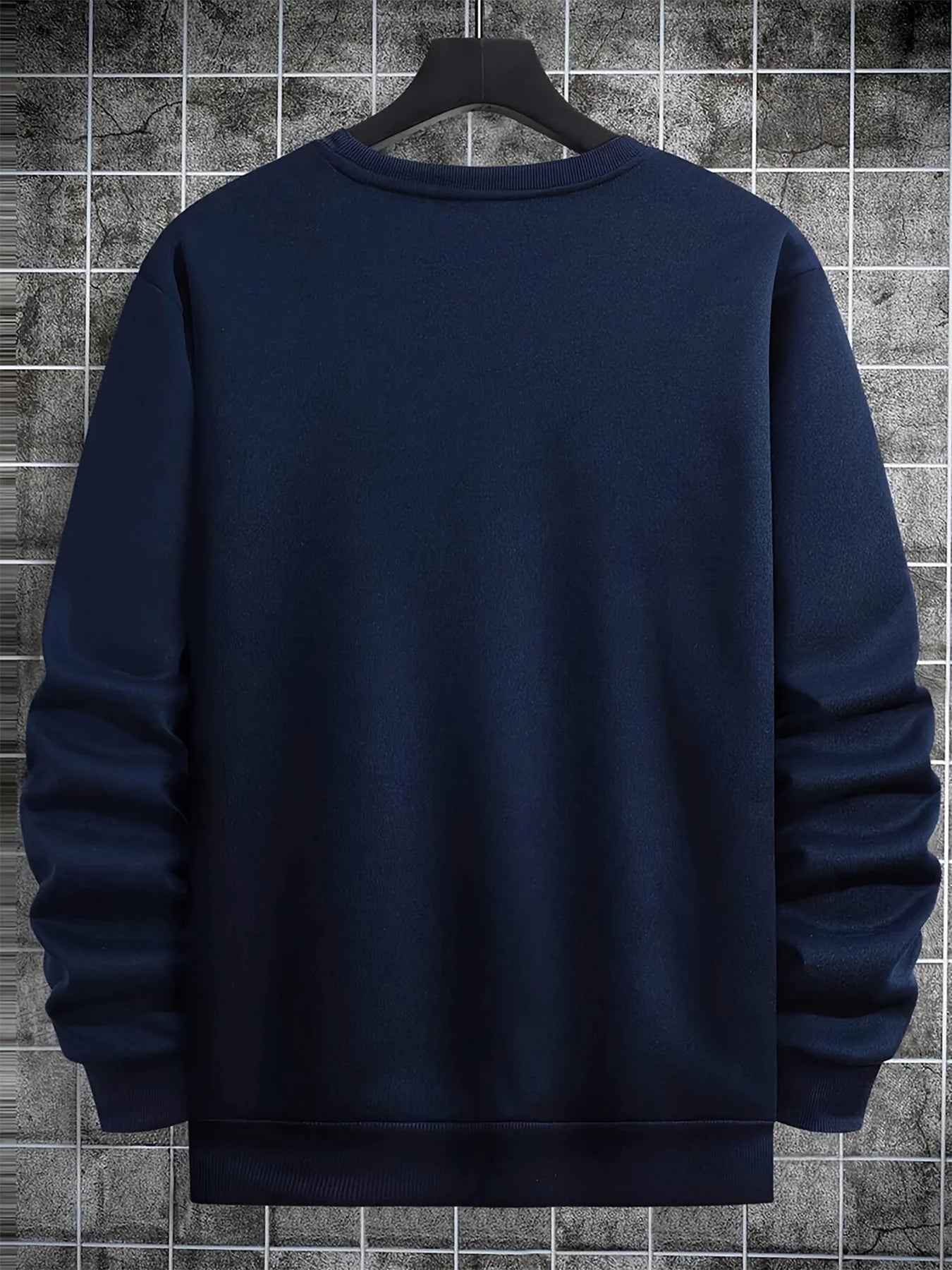 Men's autumn and winter fashionable casual loose futune letter graphic printed long sleeved round neck sweatshirt