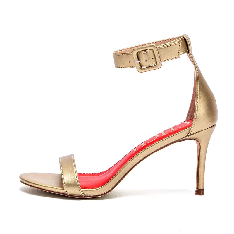 High heel sandals luxury brand 2025 summer new simple design wrap heel Girl