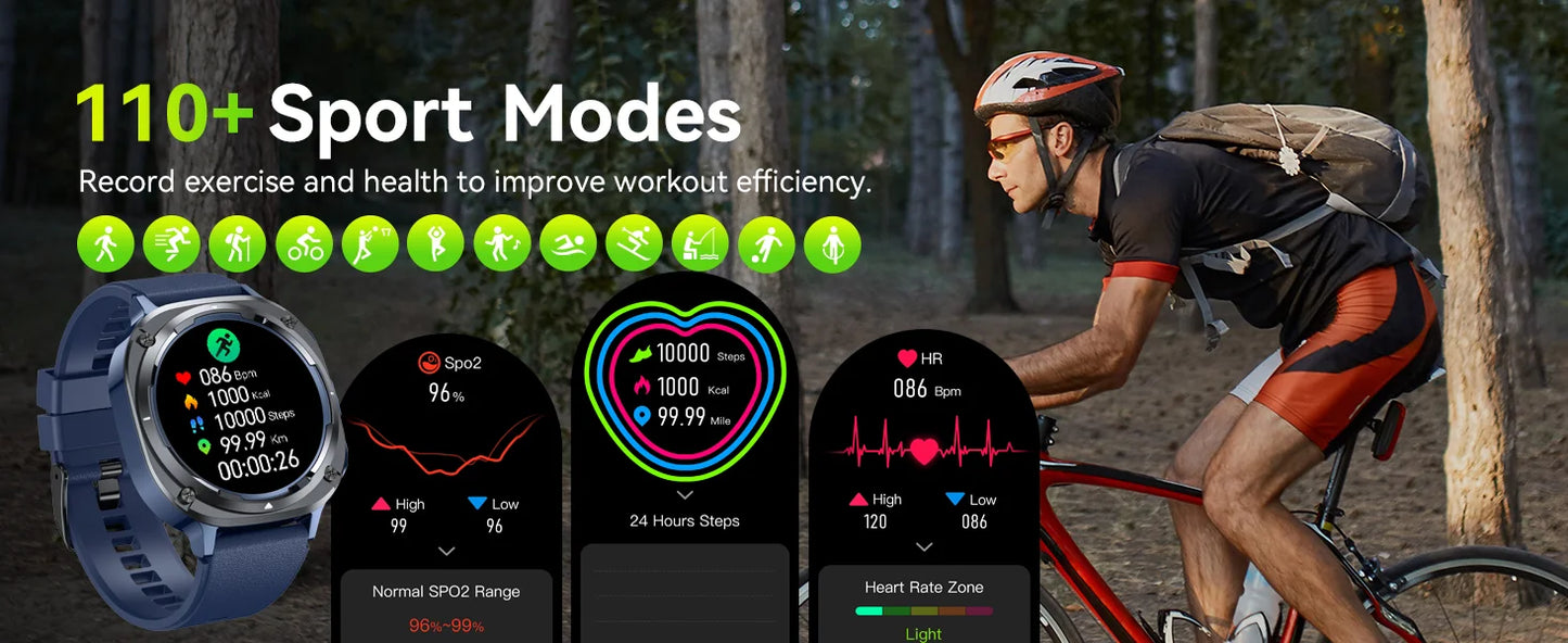 2025 New Watch 7 Ultra Men Smart Watch GPS Heart Rate Blood Oxygen Monitoring AMOLED Voice Call IPX8 LED Flashlight Smartwatch