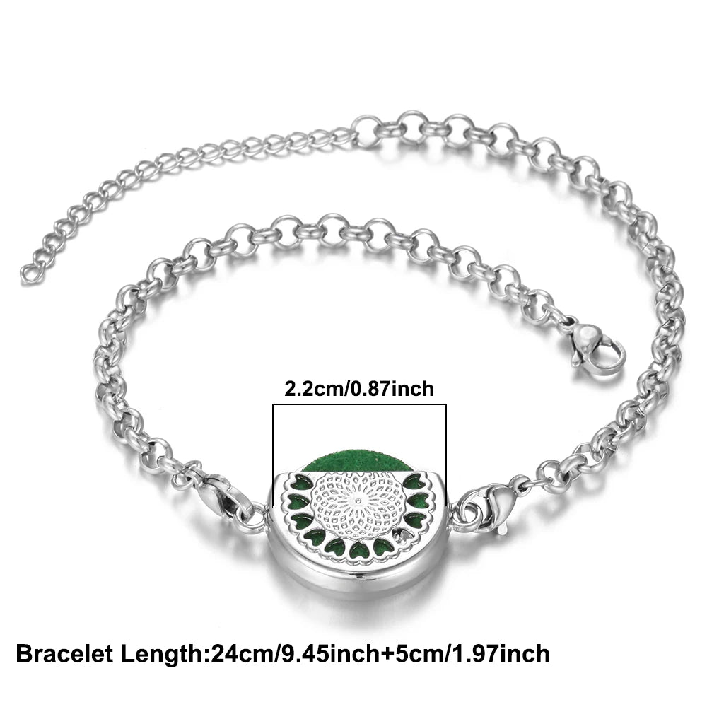 Essential Oil Diffuser Aromatherapy Bracelet Aroma Diffuser Bracelets Adjustable Chain Scent Perfume Locket Bracelet Women Men