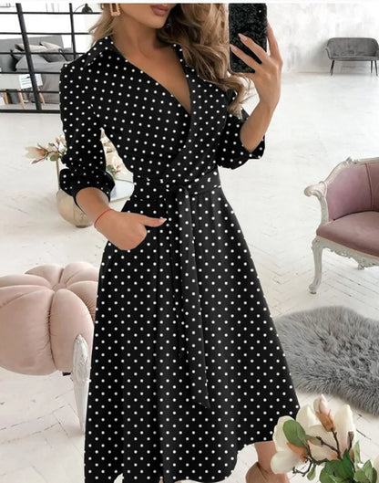 Spring Autumn Fashion Office Ruched Dress Long-sleeved V-neck Red Black Blue Bag Hip Dress Women's Clothing Dress for Women