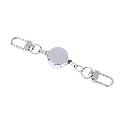 Anti-theft Retractable Key Holder Metal Easy-to-pull Buckle Rope Elastic Keychain Sporty Retractable Key Ring Nurse Accessories