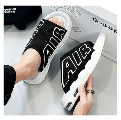 Men Air Cushion Design Slide Man Summer PVC Soft Non-slip Men's Sports Slippers New Slippers for Men Flip Flops Chanclas Hombre