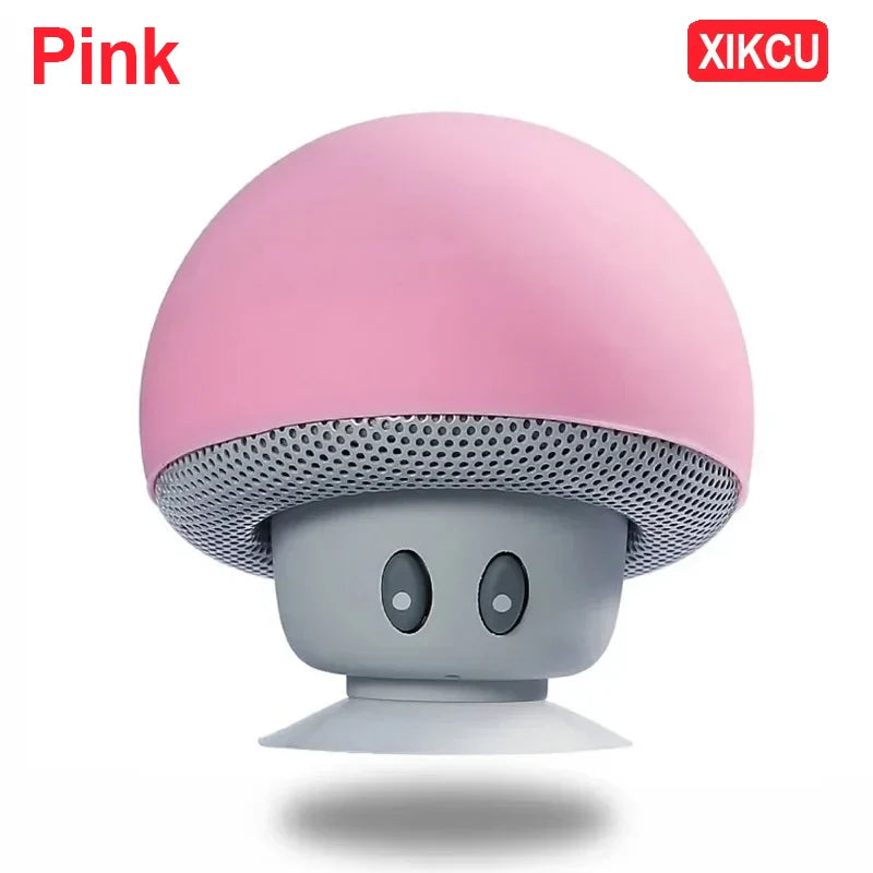 XIKCU Mini Mushroom Bluetooth Speaker Creative Mini Suction Cup Portable Smart Speaker for Phones Cross-border Cartoon Gift