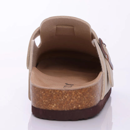 Comwarm Fashion Men's Suede Mules Slippers New Women Clogs Cork Insole Sandals With Arch Support Outdoor Beach Slides Home Shoes
