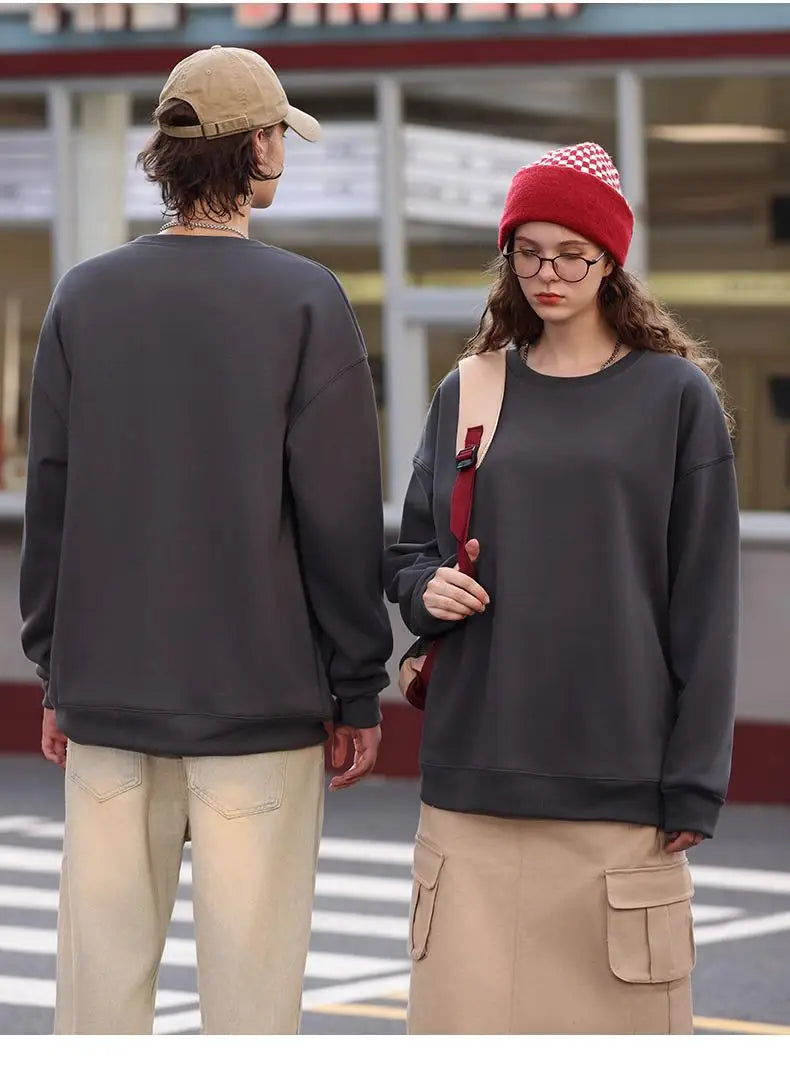 Customizable Thick Sweatshirt for Man Women Plain Hoodie Sweater Autumn Winter Fleece Sweatshirts Logo Original Design