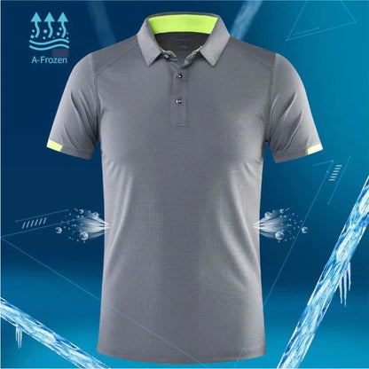 Summer New High-quality Men's Short-sleeved POLO Shirt Cool Breathable Business Casual Sweat POLO Shirt Men's Short-sleeved Tops