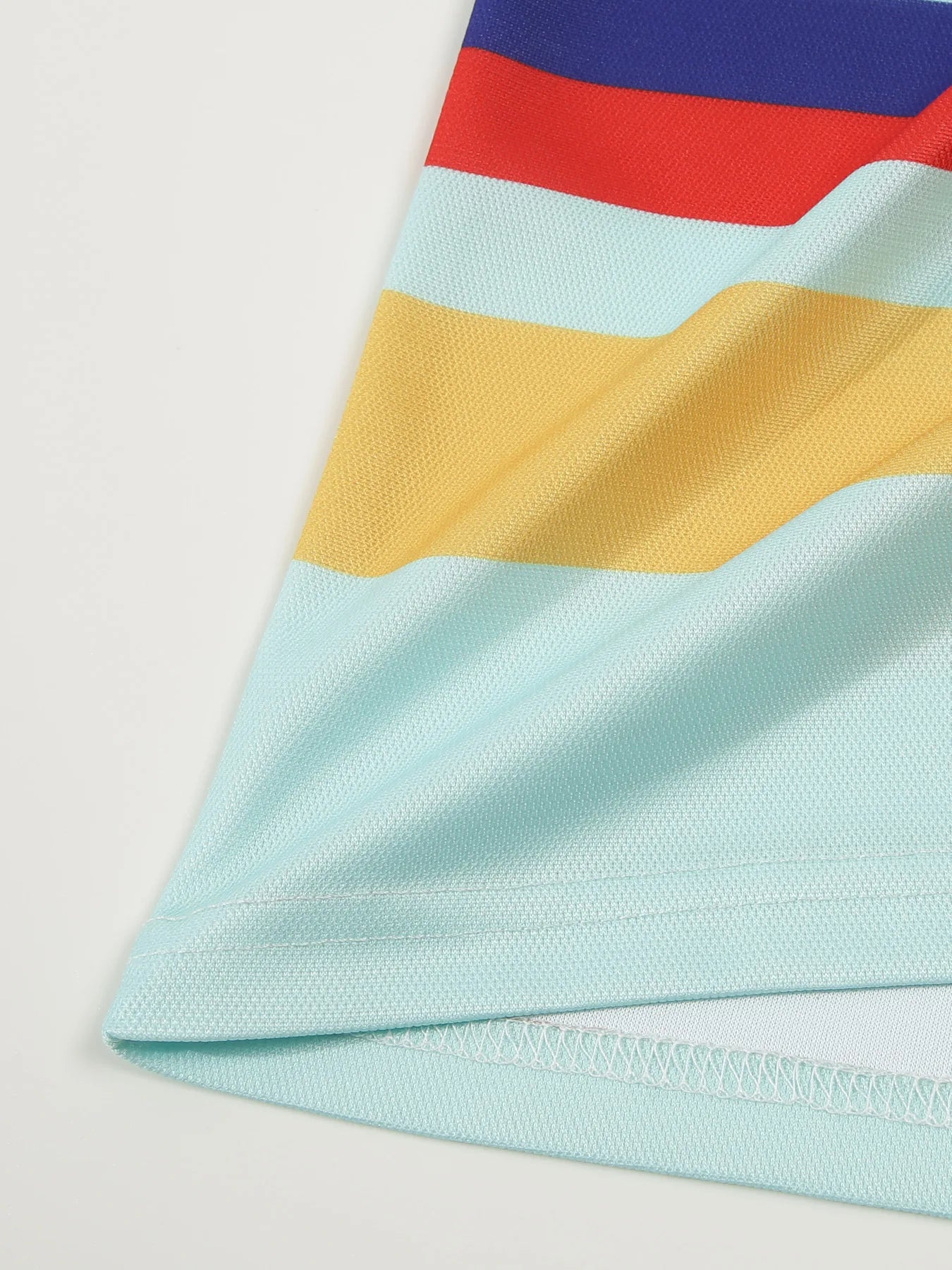 2025European and American ins cross-border 2024 summer new men's striped lapel short sleeved polo shirt casual contrasting polo