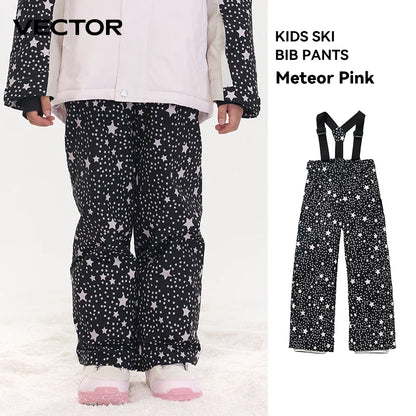 VECTOR Ski Pants Boys Girls Children Outdoor High-quality Windproof, Waterproof and Warm Snow Winter Ski Snowboard Pants Brand