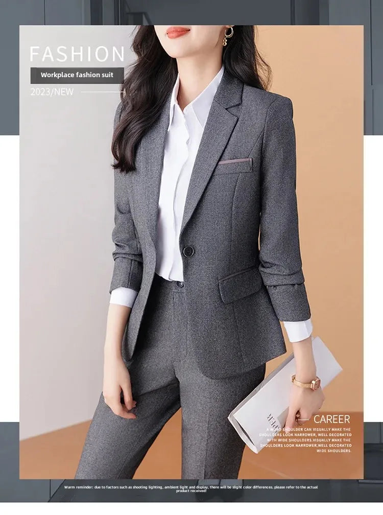 Elegant Western-Style Black Suit Jacket For Women Fashionable Professional Workwear Ideal For Interviews And Office Settings