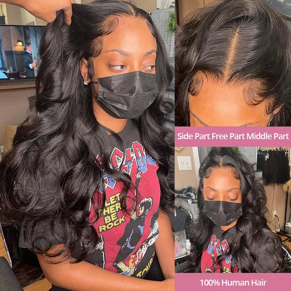 Body Wave 13x4 13x6 Hd Transparent Lace Front Wigs Human Hair Wig Brazilian  30 40 Inch Body Wave Lace Frontal Wig For Women
