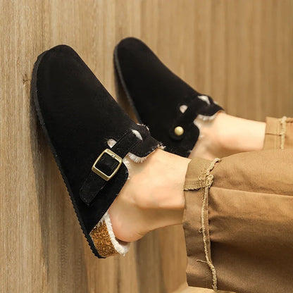 Men Suede Leather Mules Women Comfort Potato Shoes with Arch Support Cork Winter Shoes Fashion Clogs Men Cork Footbed Mens Clogs