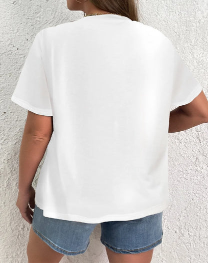 Plus Size Elegant Casual Woman T-Shirt Fashion Loose T-Shirt Woman Temperament Long sleeve T-Shirt Holiday Weekend