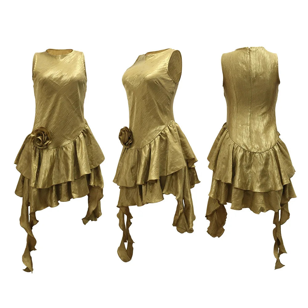 Womens Dresses Irregular Elegant Party Dresses Female Clothing Flower Prom Evening Dresses Wedding Guest Woman Dress HXY269