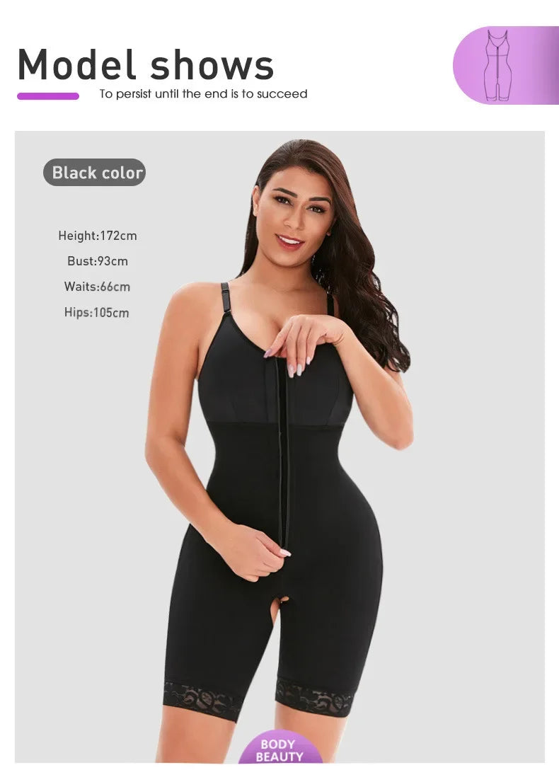 Women's Belly Tummy Control Butt Lifting Zipper Postpartum BodyShaper Fajas Colombian Double Compression Corset Waist Trainer