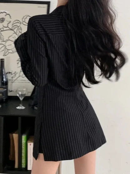 Striped Shirts for Women Turn-down Collar Long Sleeve Blouses Spring 2025 New Fashion Single Breasted Female Shirts