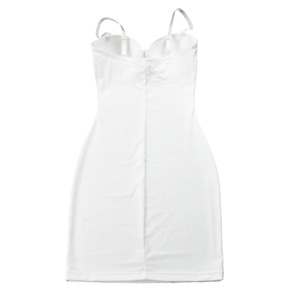 Short Bodycon Dress Backless Skinny Straps Solid Casual Sexy Sleeveless Summer High Waist Club Slim Mini Dresses Ladies Basic