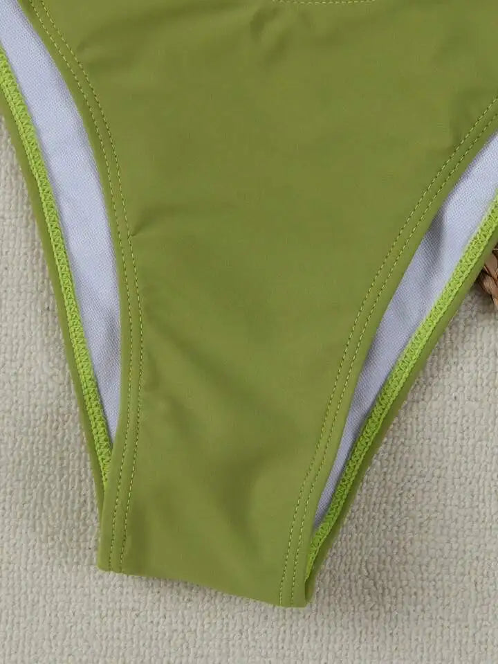 Women Strapless Bikinis Sets Summer Push Up Swimwear Two Pieces Suits Female Sexy Swimsuits Solid Color Lady Backless Beachwear