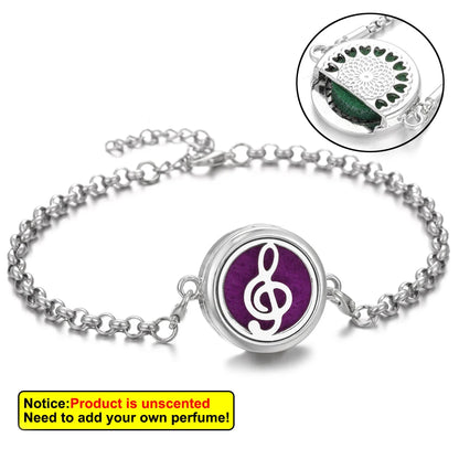 Essential Oil Diffuser Aromatherapy Bracelet Aroma Diffuser Bracelets Adjustable Chain Scent Perfume Locket Bracelet Women Men