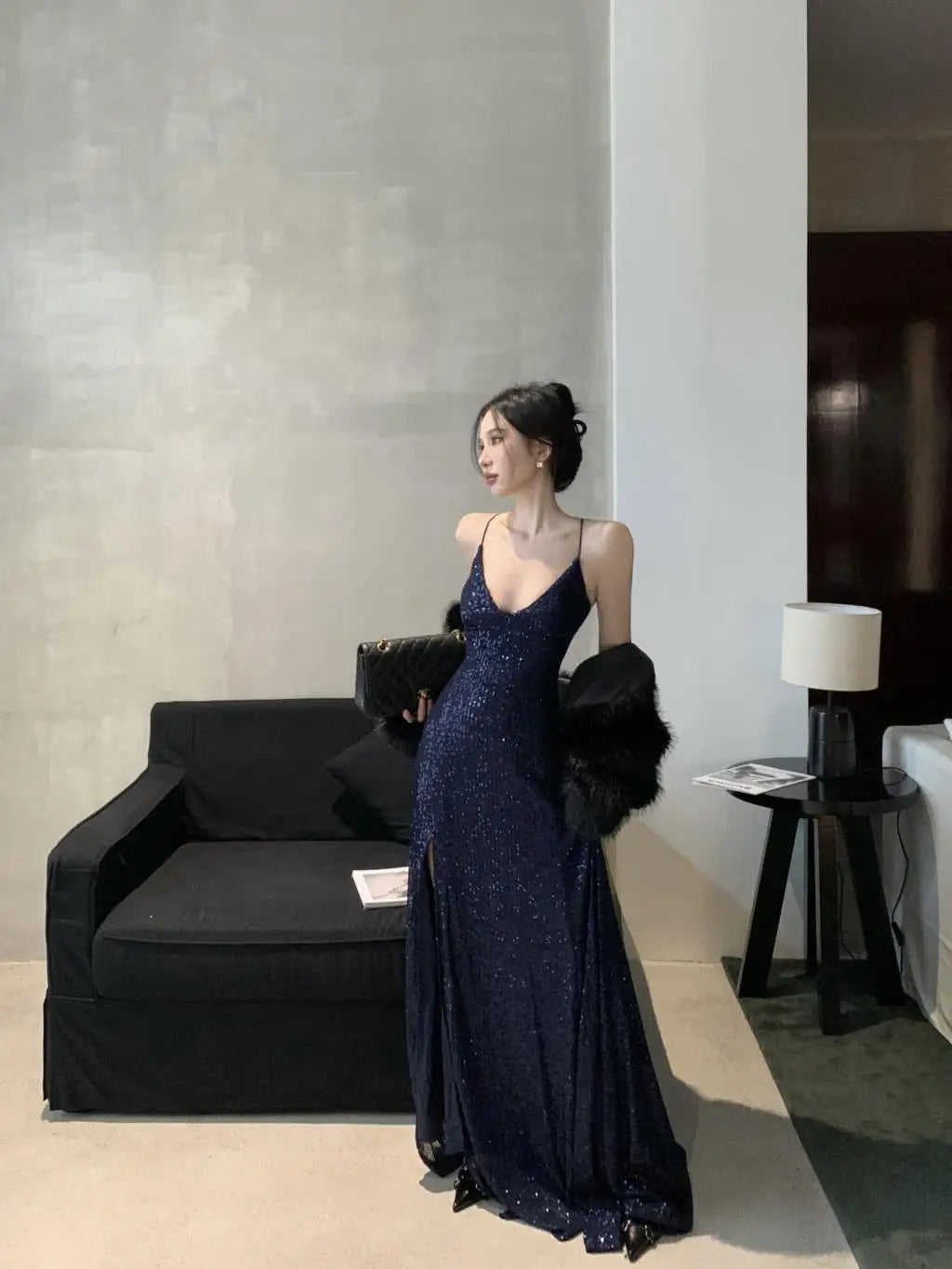 Women's Backless Sexy Split Midi Summer Dress Spaghetti Strap Slim Evening Party Prom Birthday Dresses Female Fashion Long Robe