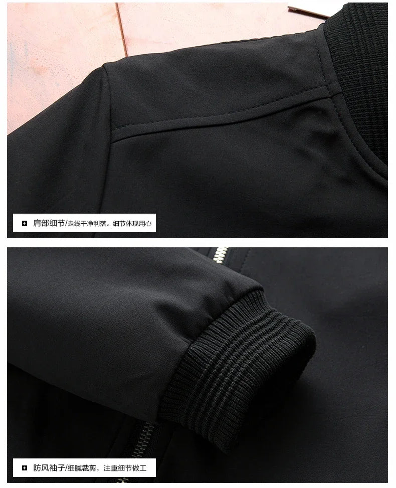 Autumn Spring New Men's Bomber Zipper Jacket Male Casual Streetwear Hip Hop Slim Fit Pilot Coat Men Clothing Plus Size 6XL