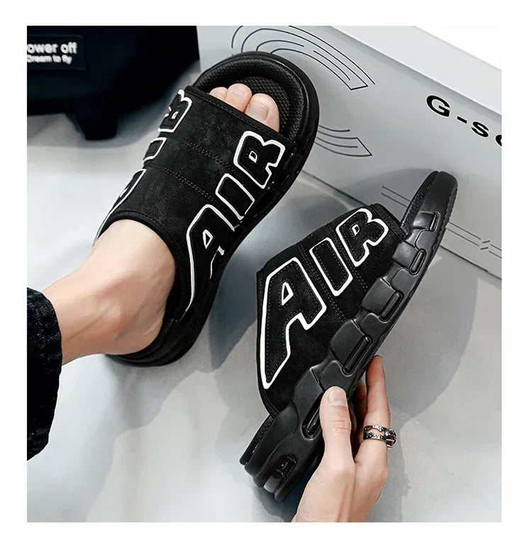 Men Air Cushion Design Slide Man Summer PVC Soft Non-slip Men's Sports Slippers New Slippers for Men Flip Flops Chanclas Hombre