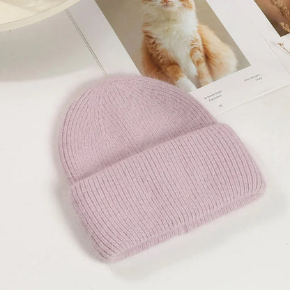 Women Winter Hat Real Rabbit Fur Winter Hats For Women Fashion Warm Beanie Hats Women Solid Adult Cover Head Cap