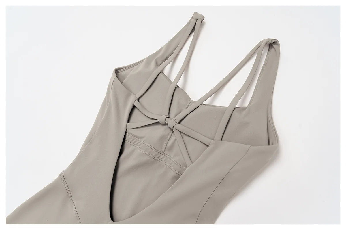 Sexy Back V Jumpsuit Gym Set Women Training Yoga Suit Sportswear Women Sports Jumpsuit Fitness Rompers Stretch Workout Bodysuits