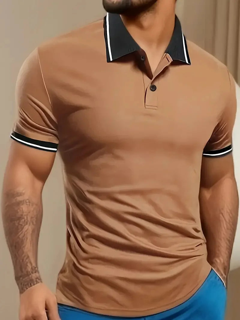 Summer New High-quality Men's Short-sleeved POLO Shirt Cool Breathable Business Casual Sweat POLO Shirt Men's Short-sleeved Tops