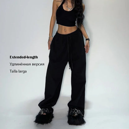 Casual and Comfy Grey Sweatpants for Women with Starchy Waist Loose Fit and Parachute Pants