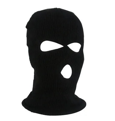 Windproof Full Face Knit Hats Custom SkiMask Men Warm Wool Balaclava embroidery Winter hats Knitted 3 Holes Ski Mask