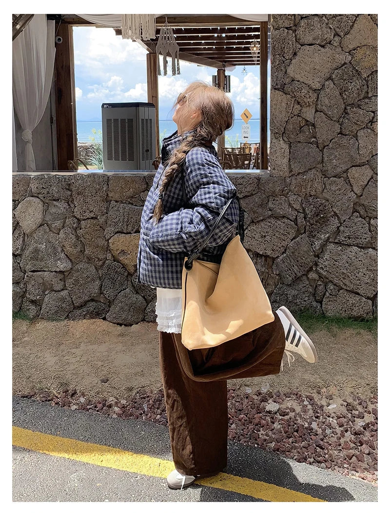 MEXZT Short Plaid Parkas Women Streetwear Stand Collar Puffer Jacket Winter Korean Down Coats Fashion Cotton Padded Outerwears