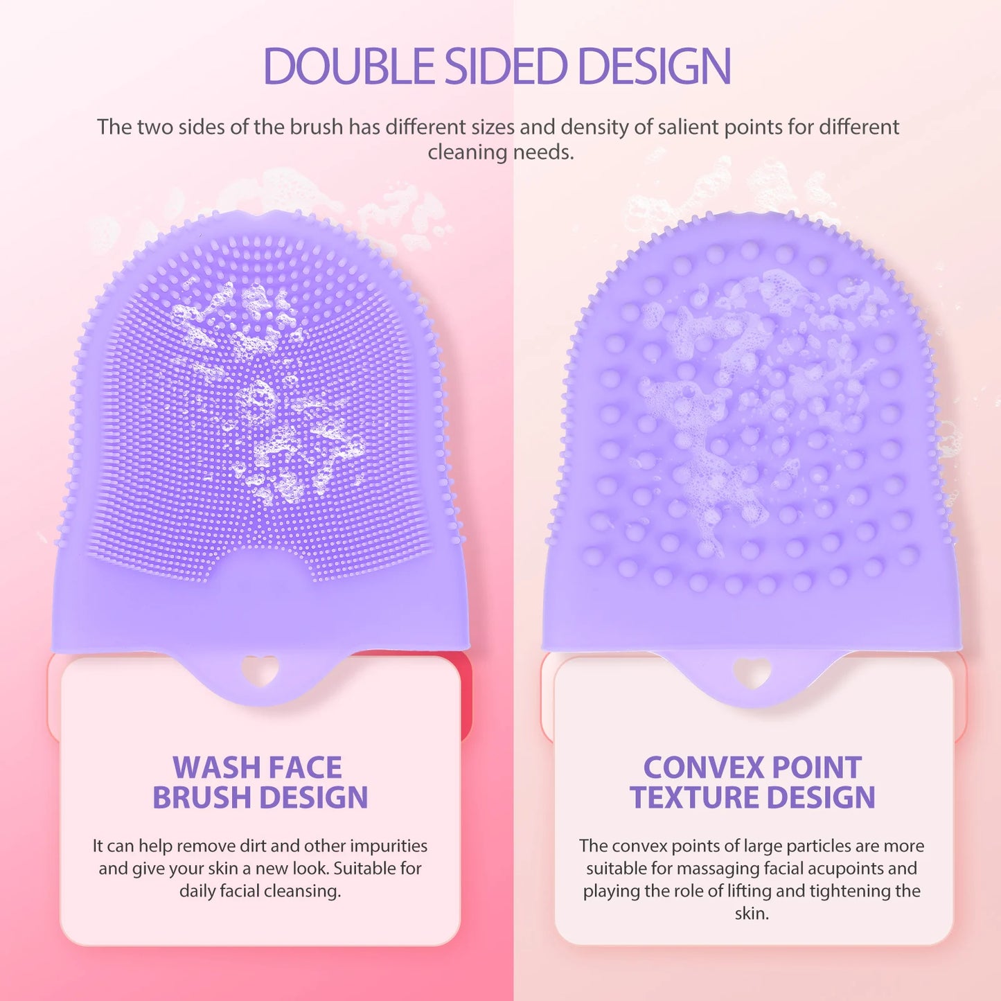 Silicone Facial Cleansing Brush Comfortable Handheld Pore Deep Cleanser Portable Face Wash Brush Face Scrubber