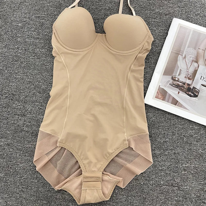 Naisstoo Women Shapewear Bodysuit for Tummy Control Seamless Body Shaper Thong Jumpsuit Bras