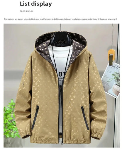 Spring 2025 Men's Thin Hooded Jacket Stylish Sun Protection Outerwear Youthful Male Casual Wear Comfortable Regular Length