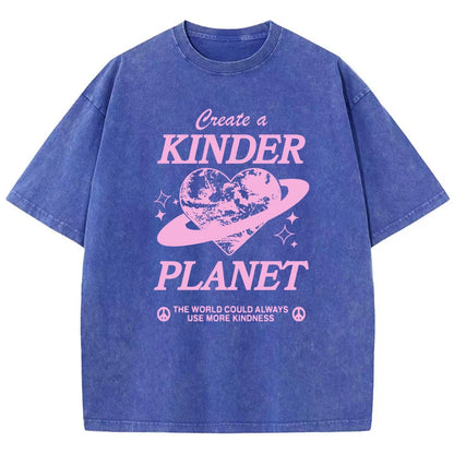Geeate A Kinder Planet Pink Print Mans Tee Clothing Cartoon Comfort T-Shirt Round Neck T-Shirts Retro S-Xxxl Half Sleeve