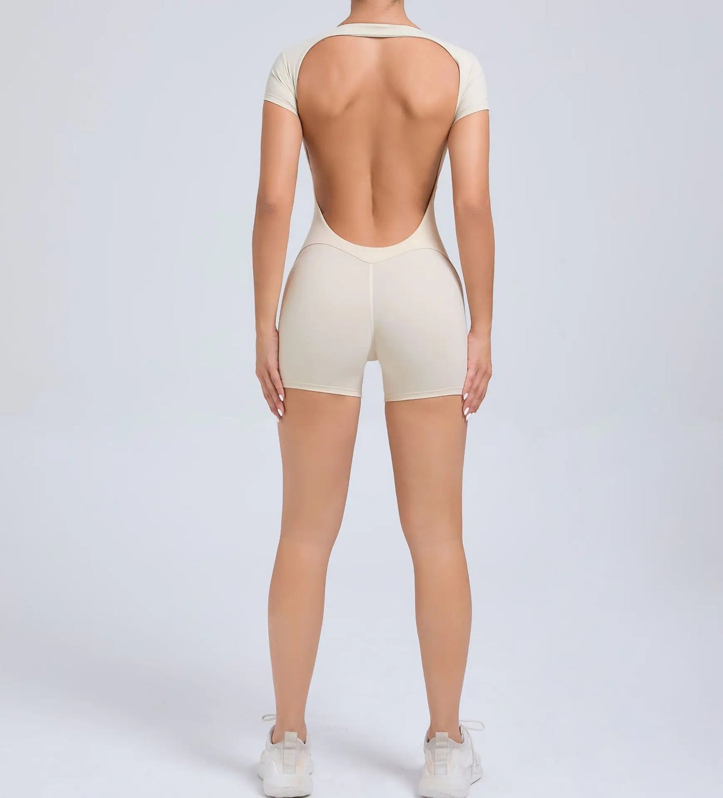 One-Piece Pad Jumpsuit for Women Workout Clothing Sports Bodysuit Open Back Yoga Sets Gym Tracksuits Activewear