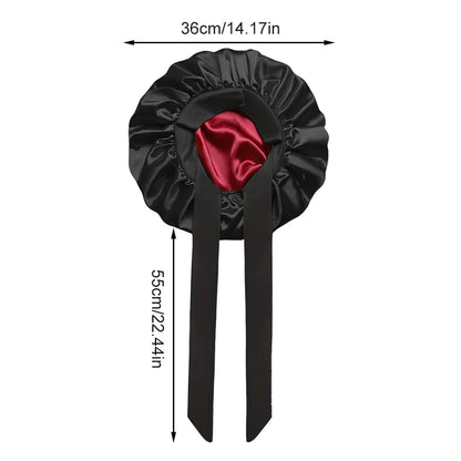 Silk Satin Hair Cap For Sleeping Bonnets For Women Round Haircare Women Headwear Night Hat Reversible Head Cover