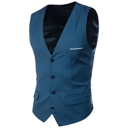 High Quality Men Suit Vest Waistcoat Business Casual Slim Groom Groomsman Wedding Men's Dress Blazer Vests 9 Colors Formal Party
