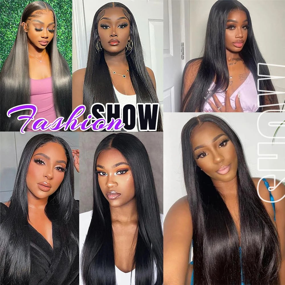 Glueless Wigs HD Transparent Lace Front Human Hair Wig 13x4 13x6 Bone Straight Frontal Wig Pre Plucked 4x4 HD Lace Closure Wig