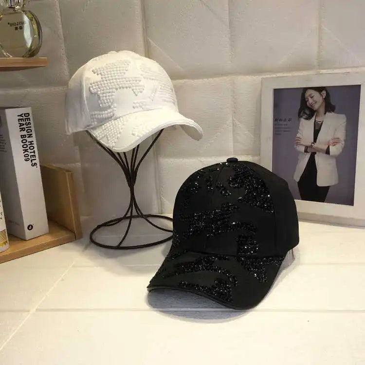 New duck hat for men and women Spring and autumn outdoor casual hat with diamond Korean version shade baseball cap