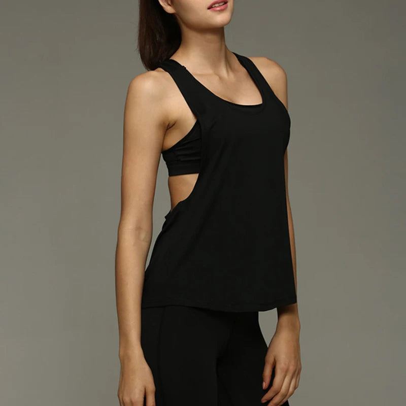 Women's Tank Tops Blouse Loose Sleeveless Shirt Gym Yoga Vest Training Running Vest Women Gym Tank Top 2025 New