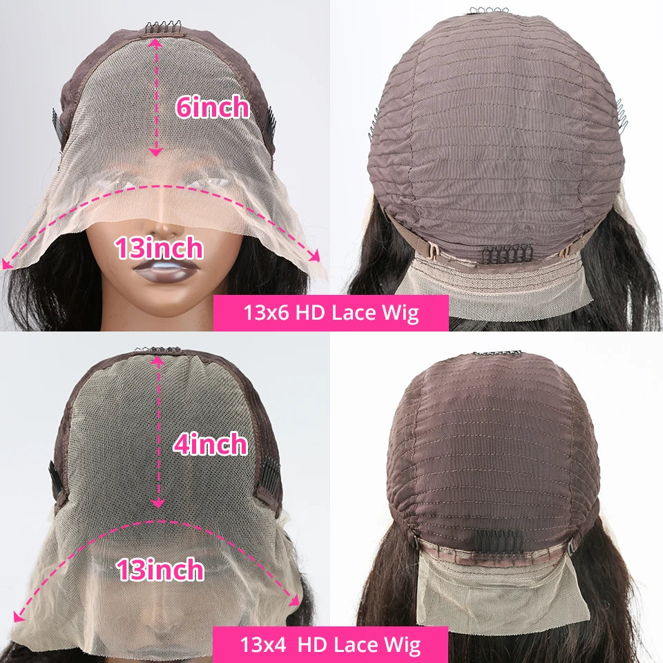 CEXXY 300% High Density Deep Wave 13x6 HD Lace Frontal Wig Brazilian Curly Water Wave Lace Frontal Wigs 36 Inches For Women